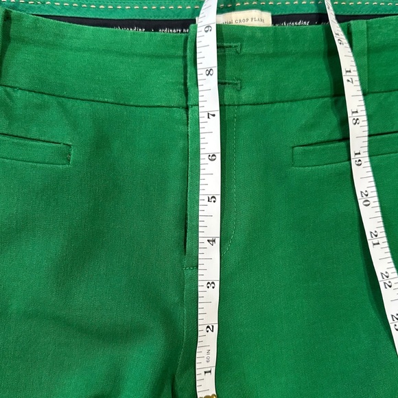 Anthropologie The Essential Crop Flare Pants Size 6 Green - Picture 8 of 10